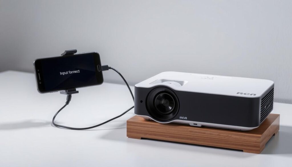 How to connect phone to RCA projector using USB